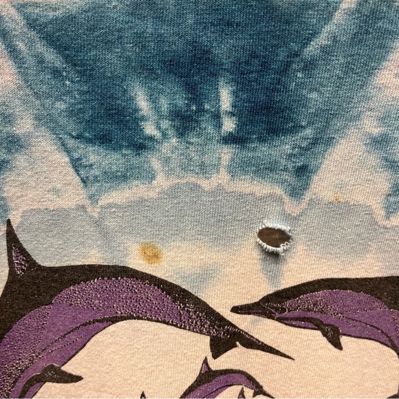 M. Debois 1995 Dolphin Mandala AOP Tie Dye Vintage T-Shirt Delta XL Unisex Beach - Picture 5 of 7